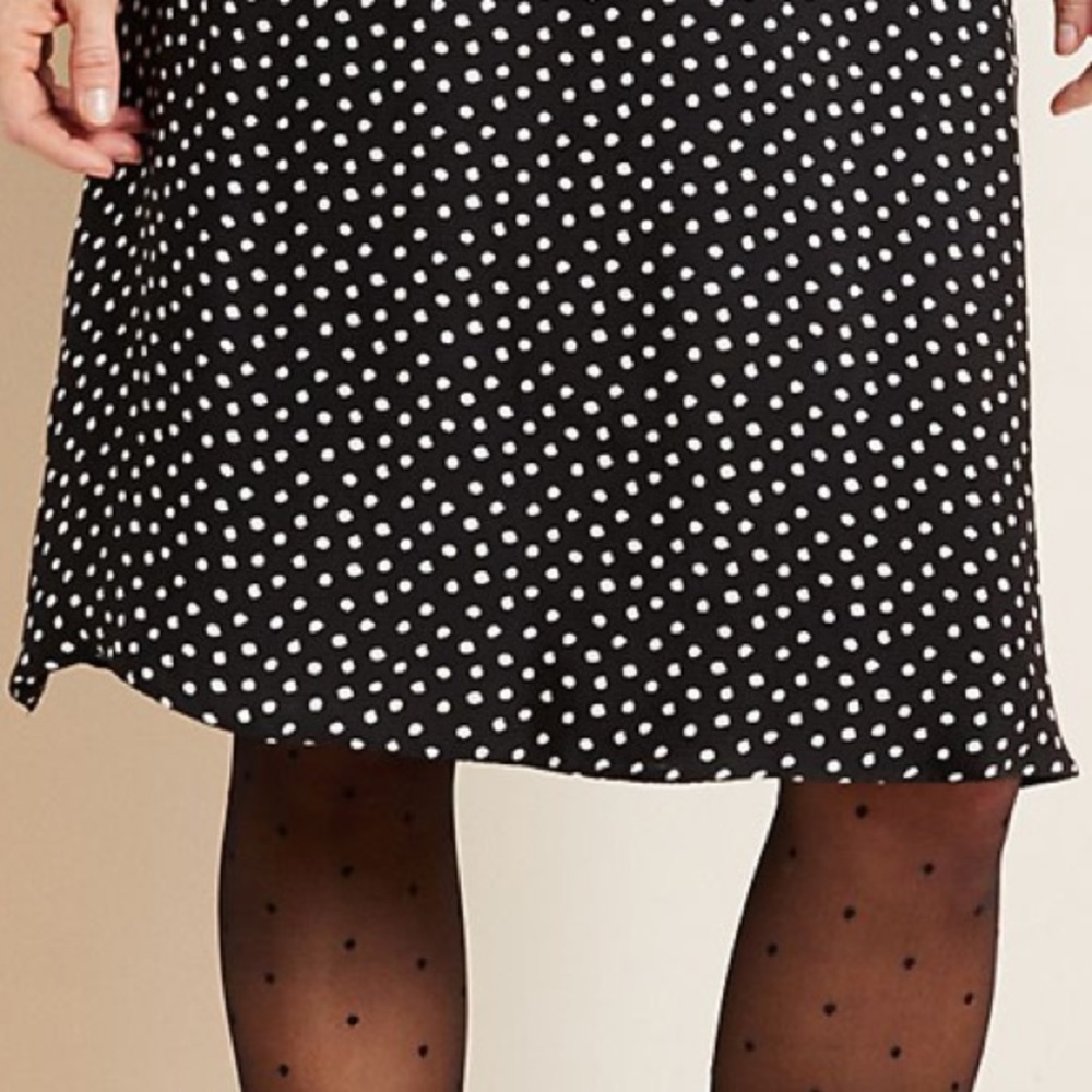 NWT Anthropologie Agatha Polka Dot Midi Dress Size 10 Puff Sleeve Cutout Black - Picture 10 of 11